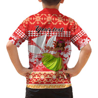 Personalised Hawaii Mele Kalikimaka Family Matching Tank Maxi Dress and Hawaiian Shirt Santa Claus and Hula Dancing Merry Christmas LT9 - Polynesian Pride