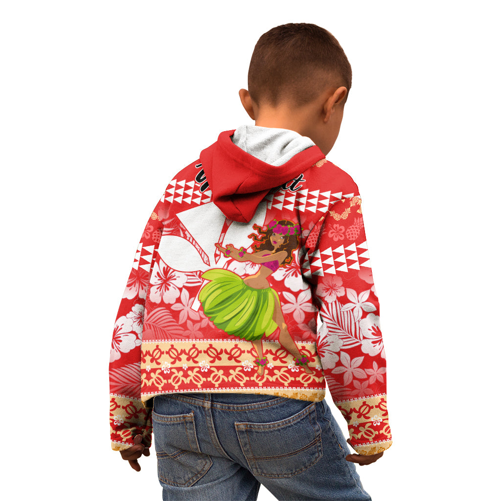 Personalised Hawaii Mele Kalikimaka Kid Hoodie Santa Claus and Hula Dancing Merry Christmas LT9 - Polynesian Pride