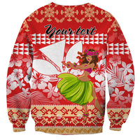 Personalised Hawaii Mele Kalikimaka Sweatshirt Santa Claus and Hula Dancing Merry Christmas LT9 - Polynesian Pride