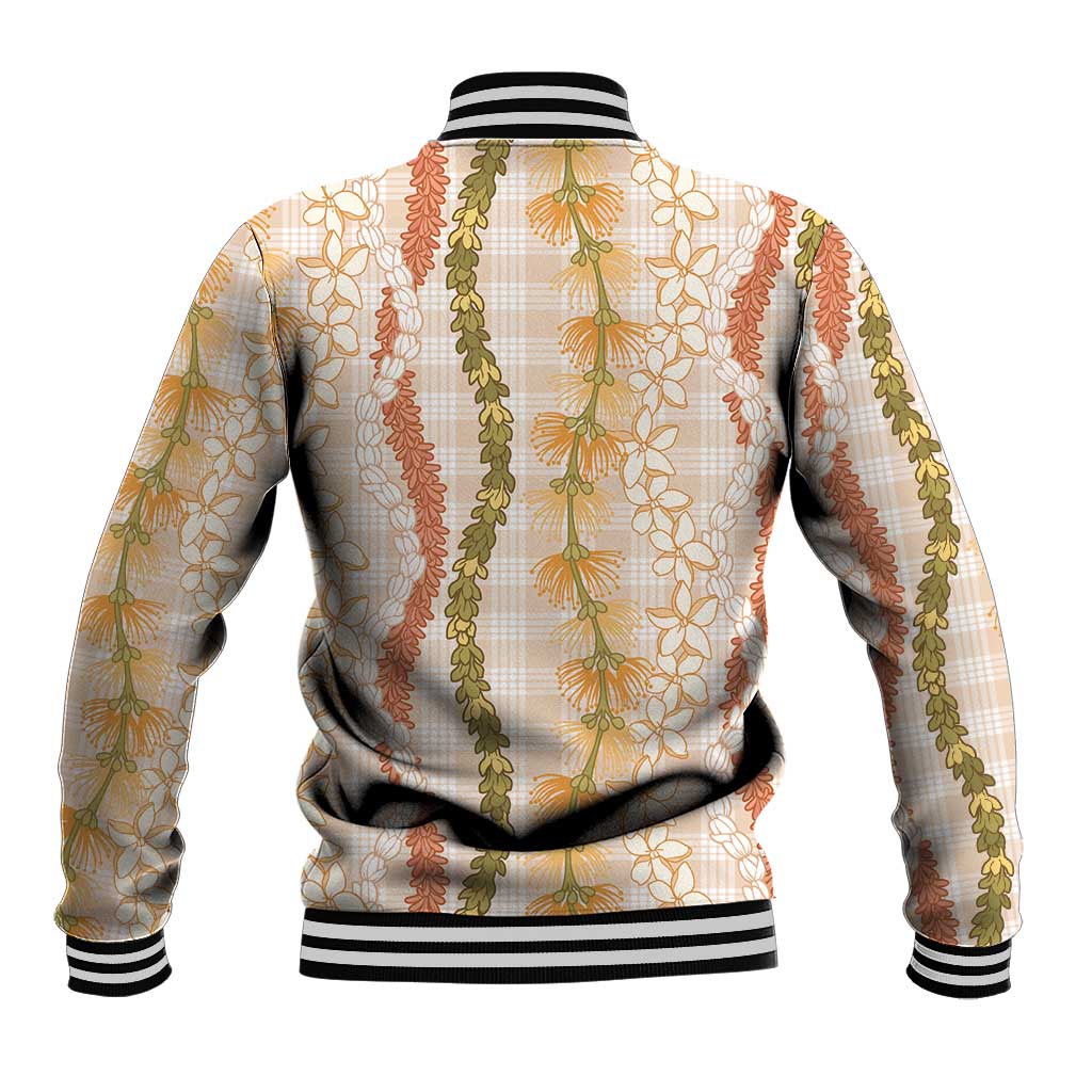 Hawaiian Ohia Lehua Lei Baseball Jacket Plaid Palaka Ahiehie Pattern LT9 - Polynesian Pride