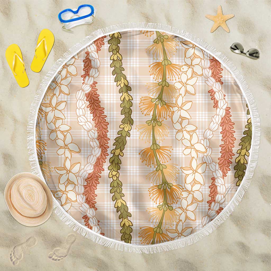 Hawaiian Ohia Lehua Lei Beach Blanket Plaid Palaka Ahiehie Pattern - Polynesian Pride