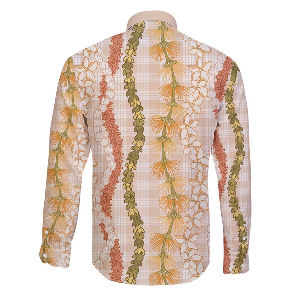 Hawaiian Ohia Lehua Lei Family Matching Short Sleeve Bodycon Dress and Hawaiian Shirt Plaid Palaka Ahiehie Pattern - Polynesian Pride