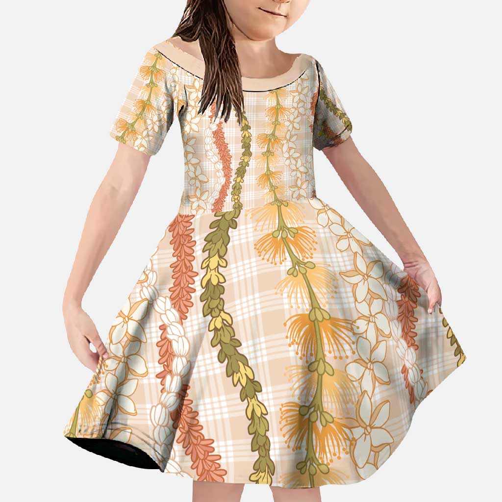 Hawaiian Ohia Lehua Lei Family Matching Summer Maxi Dress and Hawaiian Shirt Plaid Palaka Ahiehie Pattern - Polynesian Pride