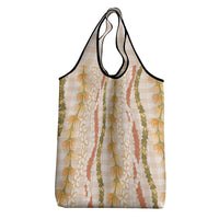 Hawaiian Ohia Lehua Lei Grocery Bag Plaid Palaka Ahiehie Pattern LT9 - Polynesian Pride
