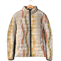 Hawaiian Ohia Lehua Lei Padded Jacket Plaid Palaka Ahiehie Pattern LT9 - Polynesian Pride