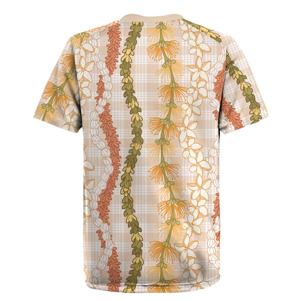 Hawaiian Ohia Lehua Lei Rugby Jersey Plaid Palaka Ahiehie Pattern LT9 - Polynesian Pride