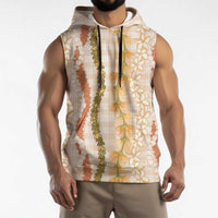 Hawaiian Ohia Lehua Lei Sleeveless Hoodie Plaid Palaka Ahiehie Pattern LT9 - Polynesian Pride