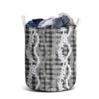 Hawaiian Ohia Lehua Lei Laundry Basket Plaid Palaka Eleele Pattern LT9 - Polynesian Pride