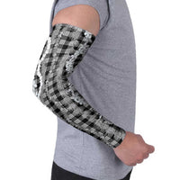 Hawaiian Ohia Lehua Lei Arm Sleeves Plaid Palaka Eleele Pattern LT9 - Polynesian Pride