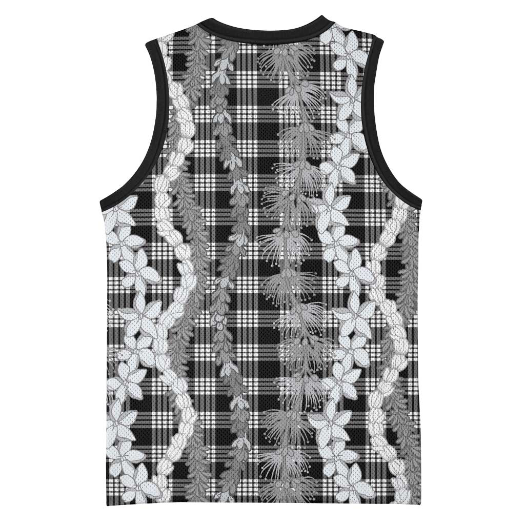 Hawaiian Ohia Lehua Lei Basketball Jersey Plaid Palaka Eleele Pattern LT9 - Polynesian Pride