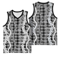 Hawaiian Ohia Lehua Lei Basketball Jersey Plaid Palaka Eleele Pattern LT9 - Polynesian Pride