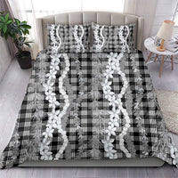 Hawaiian Ohia Lehua Lei Bedding Set Plaid Palaka Eleele Pattern - Polynesian Pride