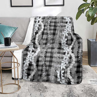 Hawaiian Ohia Lehua Lei Blanket Plaid Palaka Eleele Pattern - Polynesian Pride