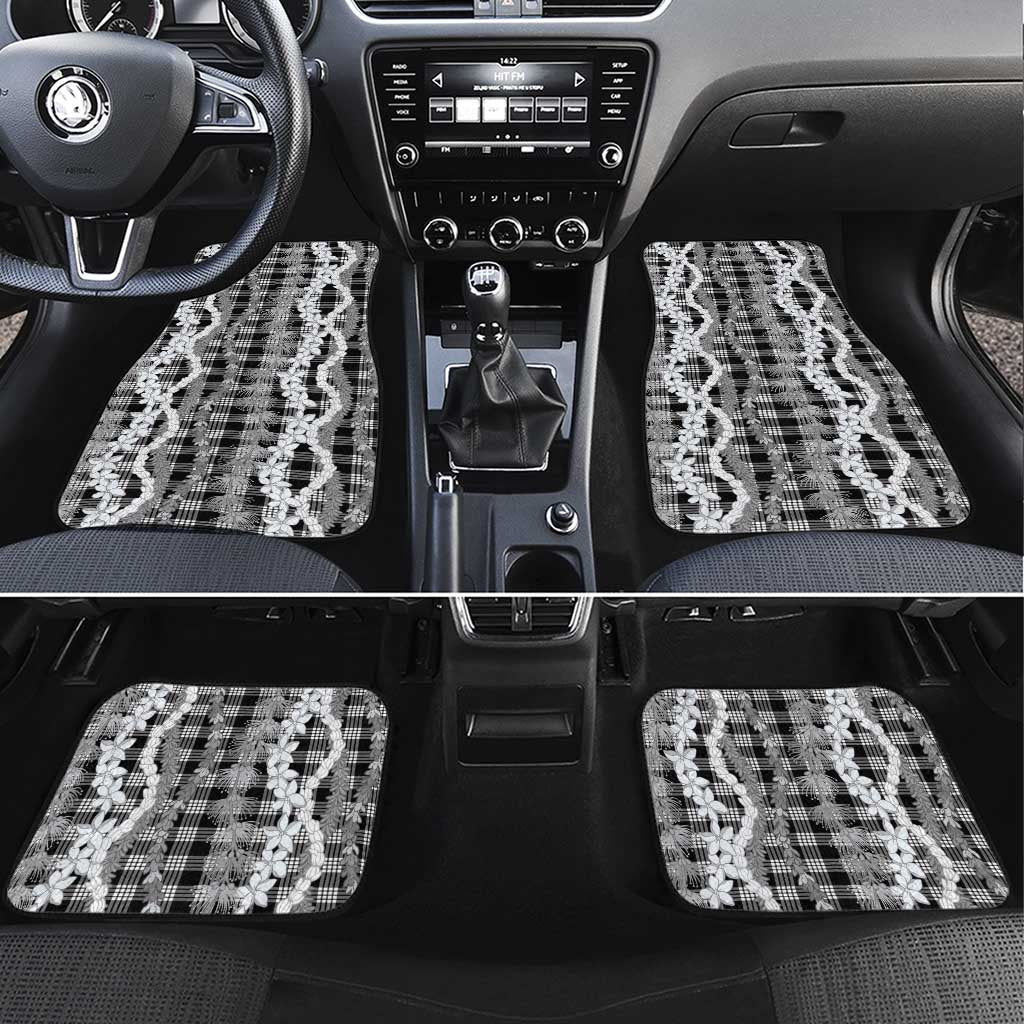 Hawaiian Ohia Lehua Lei Car Mats Plaid Palaka Eleele Pattern - Polynesian Pride