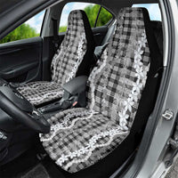 Hawaiian Ohia Lehua Lei Car Seat Cover Plaid Palaka Eleele Pattern - Polynesian Pride