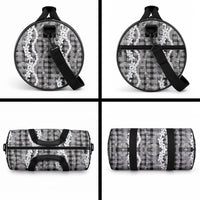 Hawaiian Ohia Lehua Lei Duffle Bag Plaid Palaka Eleele Pattern LT9 - Polynesian Pride