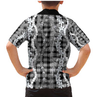 Hawaiian Ohia Lehua Lei Family Matching Mermaid Dress and Hawaiian Shirt Plaid Palaka Eleele Pattern - Polynesian Pride