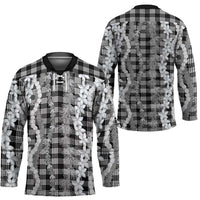 Hawaiian Ohia Lehua Lei Hockey Jersey Plaid Palaka Eleele Pattern - Polynesian Pride
