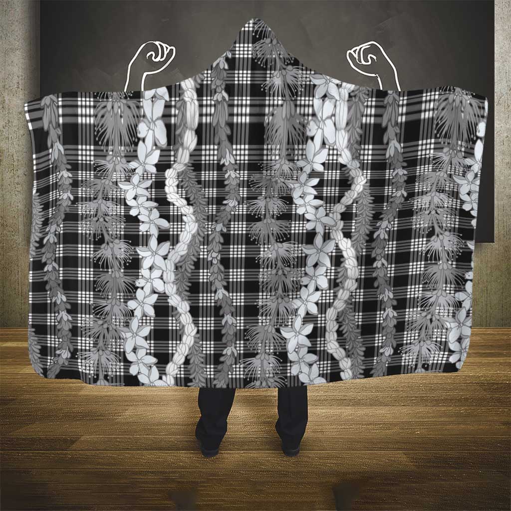 Hawaiian Ohia Lehua Lei Hooded Blanket Plaid Palaka Eleele Pattern LT9 - Polynesian Pride