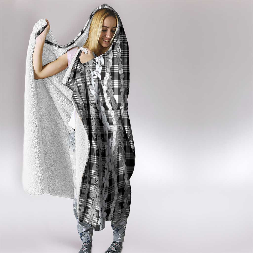 Hawaiian Ohia Lehua Lei Hooded Blanket Plaid Palaka Eleele Pattern LT9 - Polynesian Pride