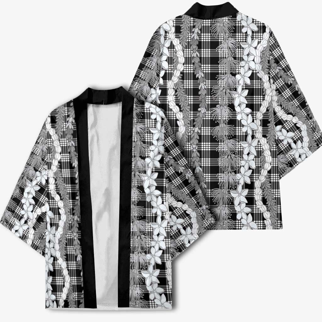 Hawaiian Ohia Lehua Lei Kimono Plaid Palaka Eleele Pattern - Polynesian Pride