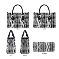 Hawaiian Ohia Lehua Lei Leather Bag Plaid Palaka Eleele Pattern - Polynesian Pride