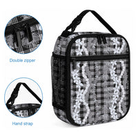 Hawaiian Ohia Lehua Lei Lunch Bag Plaid Palaka Eleele Pattern LT9 - Polynesian Pride