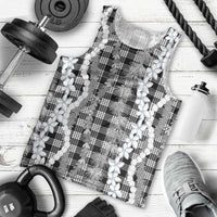 Hawaiian Ohia Lehua Lei Men Tank Top Plaid Palaka Eleele Pattern LT9 - Polynesian Pride