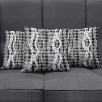 Hawaiian Ohia Lehua Lei Pillow Cover Plaid Palaka Eleele Pattern - Polynesian Pride