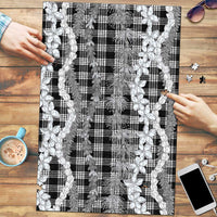 Hawaiian Ohia Lehua Lei Puzzle Plaid Palaka Eleele Pattern LT9 Black - Polynesian Pride