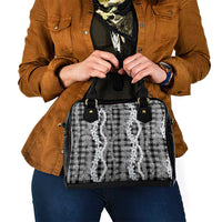 Hawaiian Ohia Lehua Lei Shoulder Handbag Plaid Palaka Eleele Pattern LT9 - Polynesian Pride