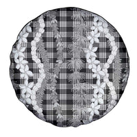 Hawaiian Ohia Lehua Lei Spare Tire Cover Plaid Palaka Eleele Pattern - Polynesian Pride