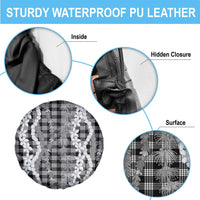 Hawaiian Ohia Lehua Lei Spare Tire Cover Plaid Palaka Eleele Pattern - Polynesian Pride