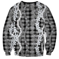 Hawaiian Ohia Lehua Lei Sweatshirt Plaid Palaka Eleele Pattern LT9 - Polynesian Pride