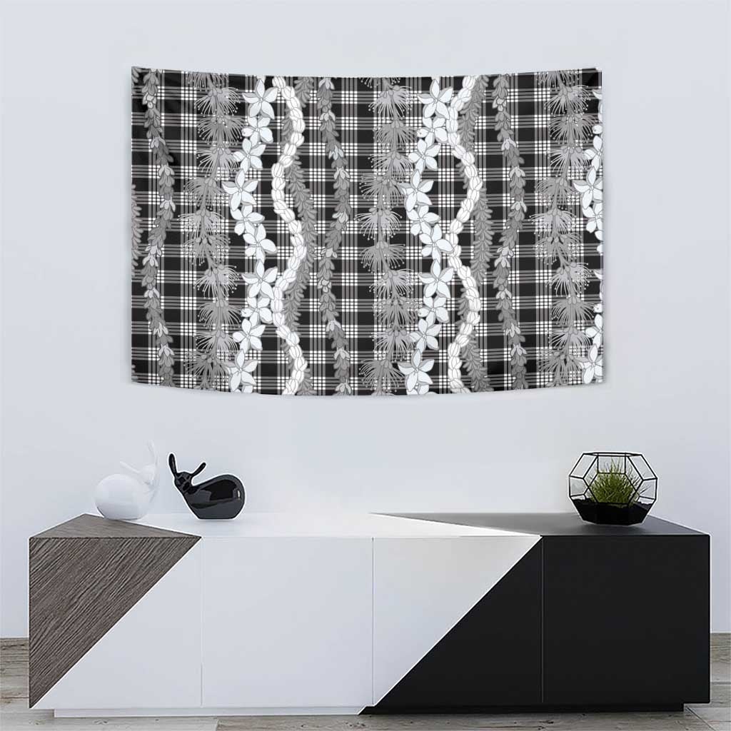 Hawaiian Ohia Lehua Lei Tapestry Plaid Palaka Eleele Pattern - Polynesian Pride
