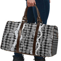 Hawaiian Ohia Lehua Lei Travel Bag Plaid Palaka Eleele Pattern LT9 - Polynesian Pride