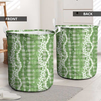 Hawaiian Ohia Lehua Lei Laundry Basket Plaid Palaka Omaomao Pattern LT9 - Polynesian Pride