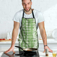 Hawaiian Ohia Lehua Lei Apron Plaid Palaka Omaomao Pattern - Polynesian Pride