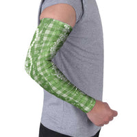 Hawaiian Ohia Lehua Lei Arm Sleeves Plaid Palaka Omaomao Pattern LT9 - Polynesian Pride