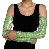 Hawaiian Ohia Lehua Lei Arm Sleeves Plaid Palaka Omaomao Pattern LT9 - Polynesian Pride