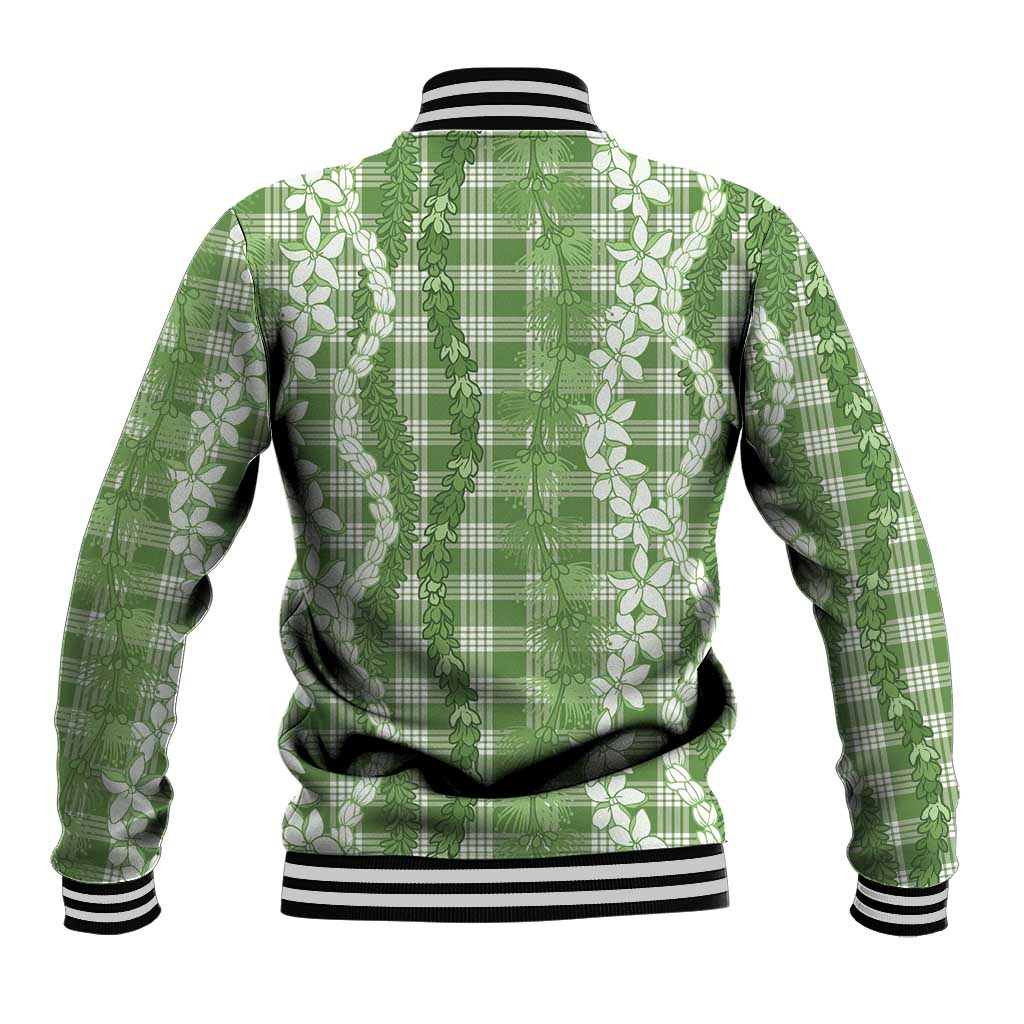 Hawaiian Ohia Lehua Lei Baseball Jacket Plaid Palaka Omaomao Pattern LT9 - Polynesian Pride