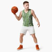 Hawaiian Ohia Lehua Lei Basketball Jersey Plaid Palaka Omaomao Pattern - Polynesian Pride