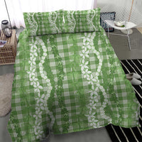 Hawaiian Ohia Lehua Lei Bedding Set Plaid Palaka Omaomao Pattern - Polynesian Pride
