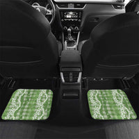 Hawaiian Ohia Lehua Lei Car Mats Plaid Palaka Omaomao Pattern - Polynesian Pride