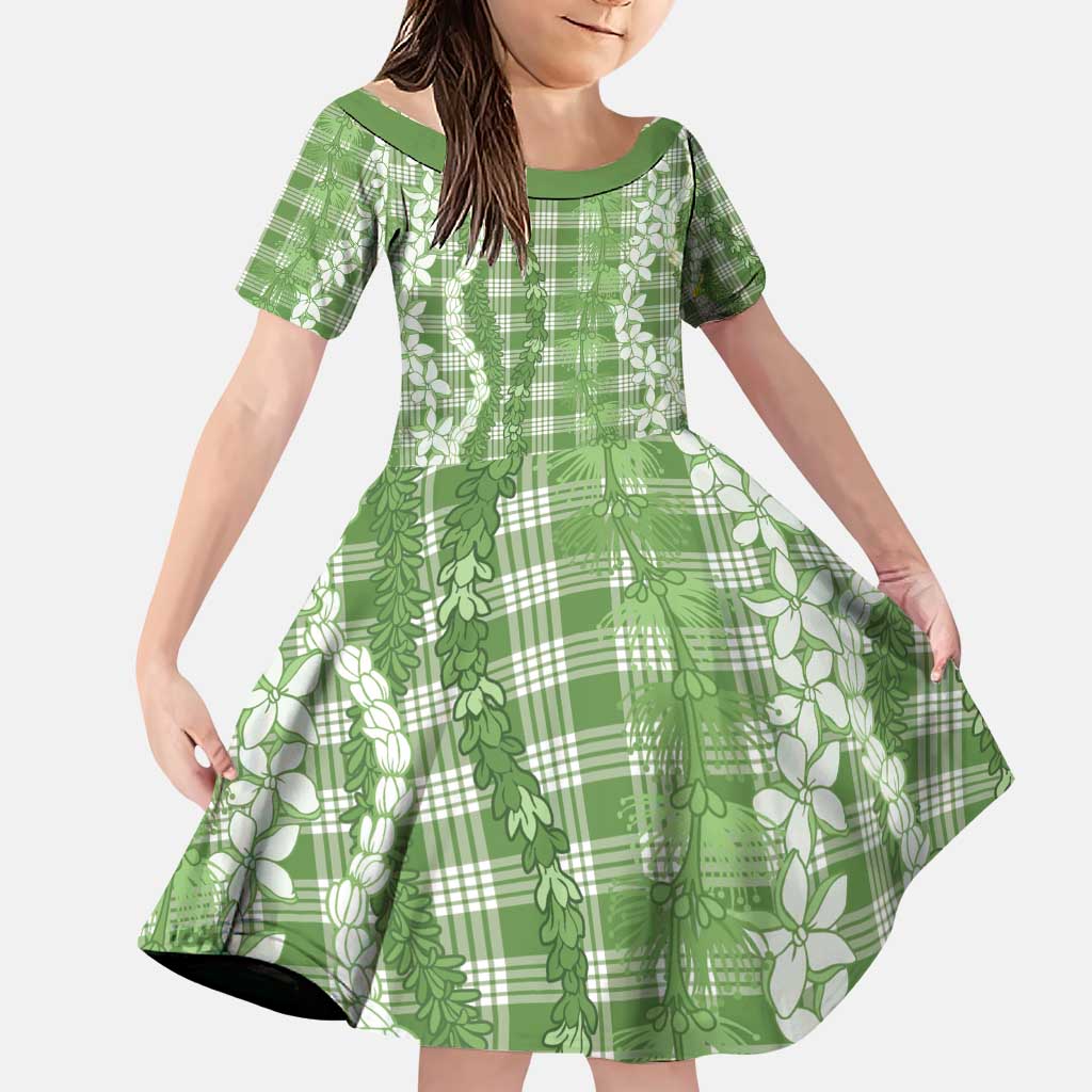 Hawaiian Ohia Lehua Lei Family Matching Puletasi and Hawaiian Shirt Plaid Palaka Omaomao Pattern - Polynesian Pride