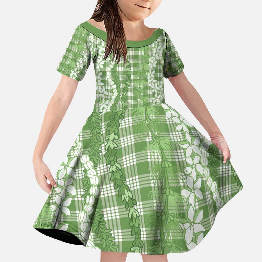 Hawaiian Ohia Lehua Lei Family Matching Summer Maxi Dress and Hawaiian Shirt Plaid Palaka Omaomao Pattern - Polynesian Pride