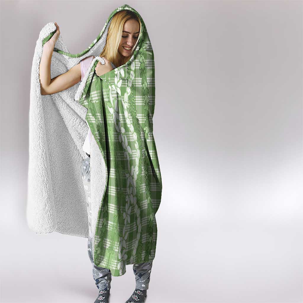 Hawaiian Ohia Lehua Lei Hooded Blanket Plaid Palaka Omaomao Pattern LT9 - Polynesian Pride