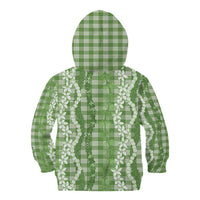 Hawaiian Ohia Lehua Lei Kid Hoodie Plaid Palaka Omaomao Pattern - Polynesian Pride