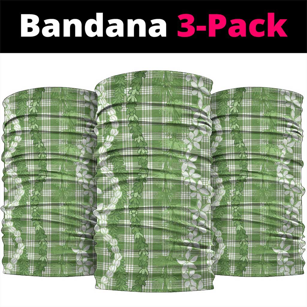 Hawaiian Ohia Lehua Lei Neck Gaiter Plaid Palaka Omaomao Pattern - Polynesian Pride