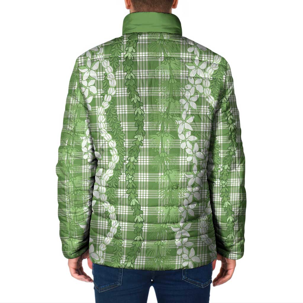 Hawaiian Ohia Lehua Lei Padded Jacket Plaid Palaka Omaomao Pattern LT9 - Polynesian Pride